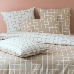 Taie D'Oreiller, Traversin|TRADILINGE Taie d'oreiller rectangulaire percale de coton (50 x 70 cm) Max Beige