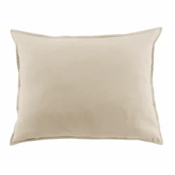 Taie D'Oreiller, Traversin|EMINZA Taie d'oreiller rectangulaire flanelle de coton (50 x 80 cm) Nina Beige