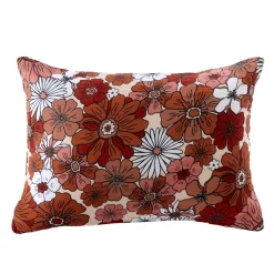 Taie D'Oreiller, Traversin|EMINZA Taie d'oreiller rectangulaire gaze de coton (50 x 70 cm) Gaïa Azalée Terracotta