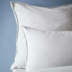 Taie D'Oreiller, Traversin|EMINZA Taie d'oreiller rectangulaire flanelle de coton (50 x 70 cm) Théa Gris clair