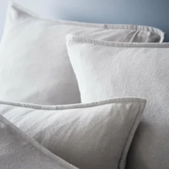 Taie D'Oreiller, Traversin|EMINZA Taie d'oreiller rectangulaire flanelle de coton (50 x 70 cm) Théa Gris clair