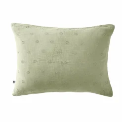 Taie D'Oreiller, Traversin|EMINZA Taie d'oreiller rectangulaire gaze de coton (50 x 70 cm) Gaïa Boho Vert tilleul