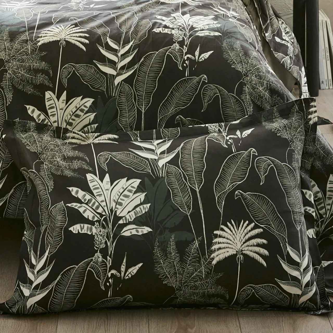 Taie D'Oreiller, Traversin|TRADILINGE Taie d'oreiller rectangulaire satin de coton (50 x 70 cm) Cayenne e Noir