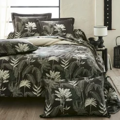 Taie D'Oreiller, Traversin|TRADILINGE Taie d'oreiller rectangulaire satin de coton (50 x 70 cm) Cayenne e Noir