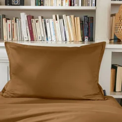 Taie D'Oreiller, Traversin|EMINZA Taie d'oreiller rectangulaire percale de coton (50 x 80 cm) Cali Camel