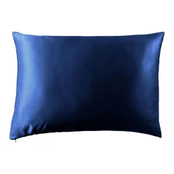 Taie D'Oreiller, Traversin|EMINZA Taie d'oreiller rectangulaire soie de mûrier (50 x 80 cm) Mizuki Bleu marine