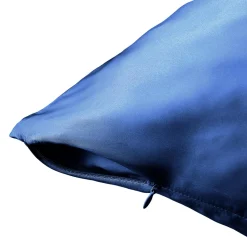 Taie D'Oreiller, Traversin|EMINZA Taie d'oreiller rectangulaire soie de mûrier (50 x 80 cm) Mizuki Bleu marine