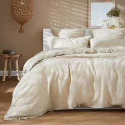 Taie D'Oreiller, Traversin|EMINZA Taie d'oreiller rectangulaire lin lavé (50 x 70 cm) Louise Beige