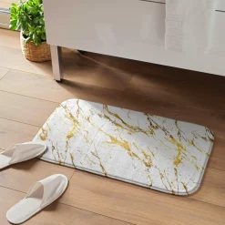 Linge De Bain|Tapis De Bain|douceur d'intu017drieur Tapis de bain antidérapant (45 x 75 cm) Aquamarbre Blanc