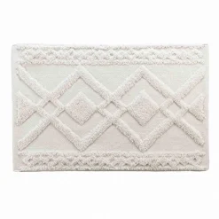 Tapis Salle De Bain/Wc|DOUCEUR D'INTERIEUR Tapis de bain coton (50 x 80 cm) Gladis Blanc