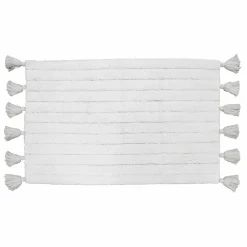Tapis Salle De Bain/Wc|DOUCEUR D'INTERIEUR Tapis de bain coton (50 x 80 cm) Minatis Blanc
