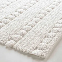 Tapis Salle De Bain/Wc|DOUCEUR D'INTERIEUR Tapis de bain coton (50 x 80 cm) Cleonis Blanc