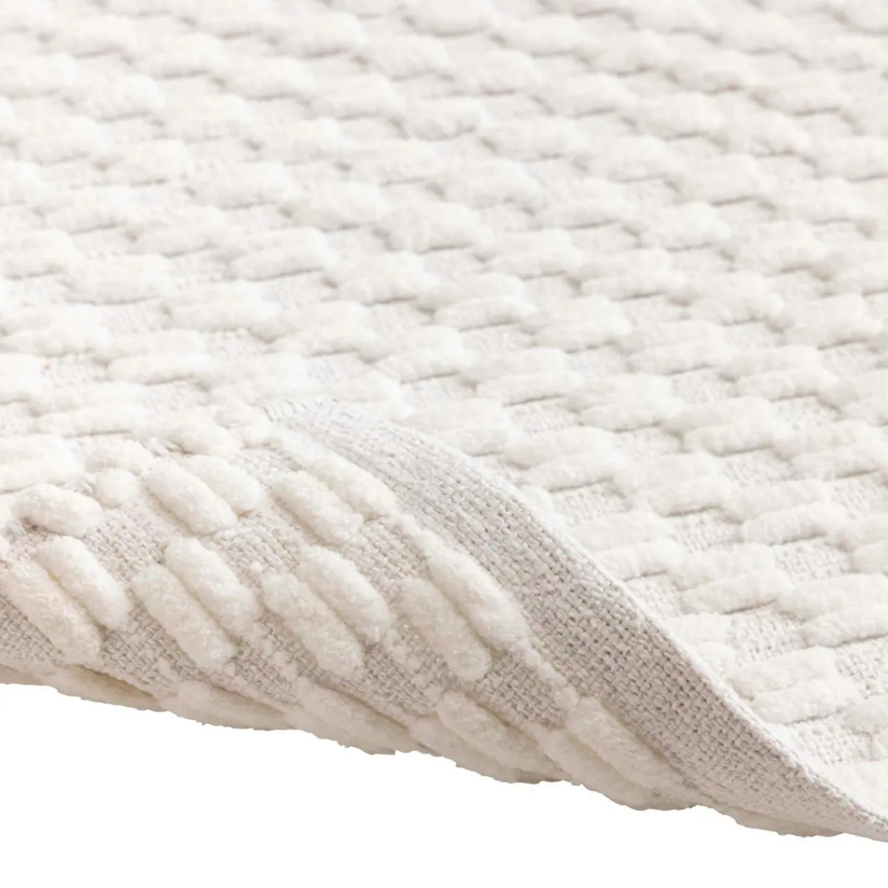 Linge De Bain|Tapis De Bain|douceur d'intu017drieur Tapis de bain coton tissé (50 x 80 cm) Lois Beige Ecru