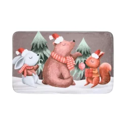 Plaid, Coussin Et Tapis De Noël|STOF Tapis de Noël antidérapant (45 x 75 cm) Flanelle Lucien Taupe