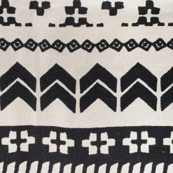 Tapis De Chambre/Salon|ATMOSPHERA Tapis de salon coton (120 x 170 cm) Delhi et blanc Noir