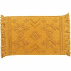 Tapis De Chambre/Salon|DOUCEUR D'INTERIEUR Tapis de salon coton (60 x 90 cm) Cilaos safran Jaune