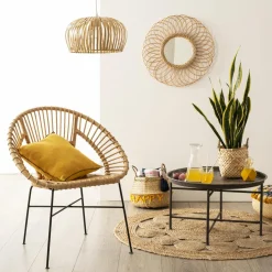 Tapis De Chambre/Salon|ATMOSPHERA Tapis de salon jute rond (120 cm) Vent naturel Beige