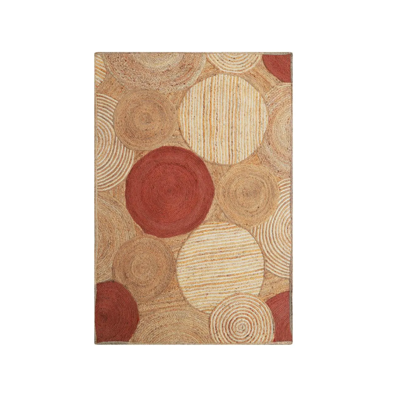 Tapis De Chambre/Salon|EMINZA Tapis de salon rectangulaire jute tissée main (200 x 300 cm) Tara Terracotta