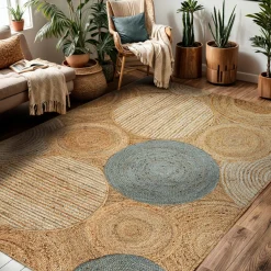 Tapis De Chambre/Salon|EMINZA Tapis de salon rectangulaire jute tissée main (160 x 230 cm) Tara Marron