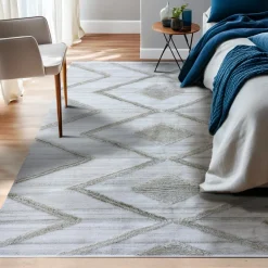 Tapis De Chambre/Salon|EMINZA Tapis de salon rectangulaire matière recyclée tuftée (140 x 200 cm) Kaito Ivoire