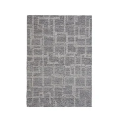 Tapis De Chambre/Salon|EMINZA Tapis de salon rectangulaire laine tuftée (140 x 200 cm) Yutoo Gris