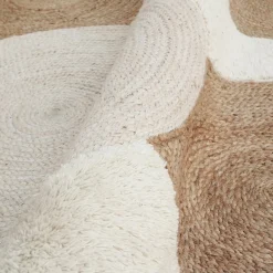 Tapis De Chambre/Salon|EMINZA Tapis de salon rectangulaire jute tressée main (140 x 200 cm) Reina Beige