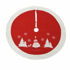 Cache Pied Sapin|KAEMINGK Tapis de sapin rond (D89 cm) Père Noël Rouge