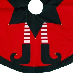 Cache Pied Sapin|FEERIC LIGHTS Tapis de sapin rond (D90 cm) Lutin enchanté Rouge