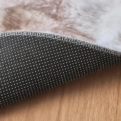 Tapis De Chambre/Salon|EMINZA Tapis fausse fourrure (120 cm) Toronto Taupe