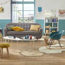 Tapis Enfant|Tapis Enfant|Atmosphera createur d'interieur for kids Tapis fausse fourrure (150 x 90 cm) Oslo Ivoire Blanc