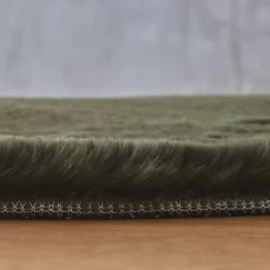 Tapis De Chambre/Salon|EMINZA Tapis rectangulaire fausse fourrure (140 x 200 cm) Finn Vert kaki