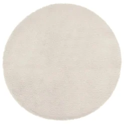 Tapis De Chambre/Salon|Atmosphera, cru017dateur d'intu017drieur Tapis rond fausse fourrure (80 cm) Jona Ivoire