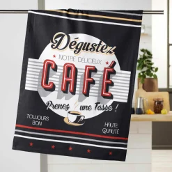 Accessoire Cuisine|DOUCEUR D'INTERIEUR Torchon (70 cm) Degustez Noir