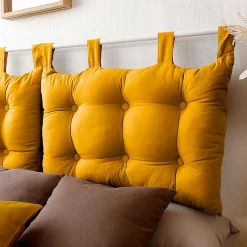 Tête-De-Lit|ENJOY HOME Tête de lit coussin (45 x 70 cm) Panama Jaune moutarde