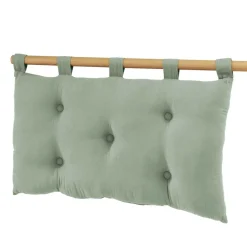 Tête-De-Lit|EMINZA Tête de lit coussin gaze de coton (80 x 50 cm) Gaïa Vert Eucalyptus