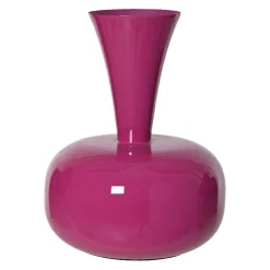 Vase|Vase|#N/A Vase en métal émaillé fait main (H23 cm) Cléa fuschia brillant Rose