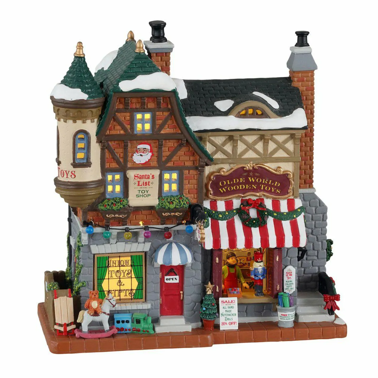 Village De Noël Lemax|LEMAX Village de Noël à piles lumineux Boutique de jouet La liste du Père Noël