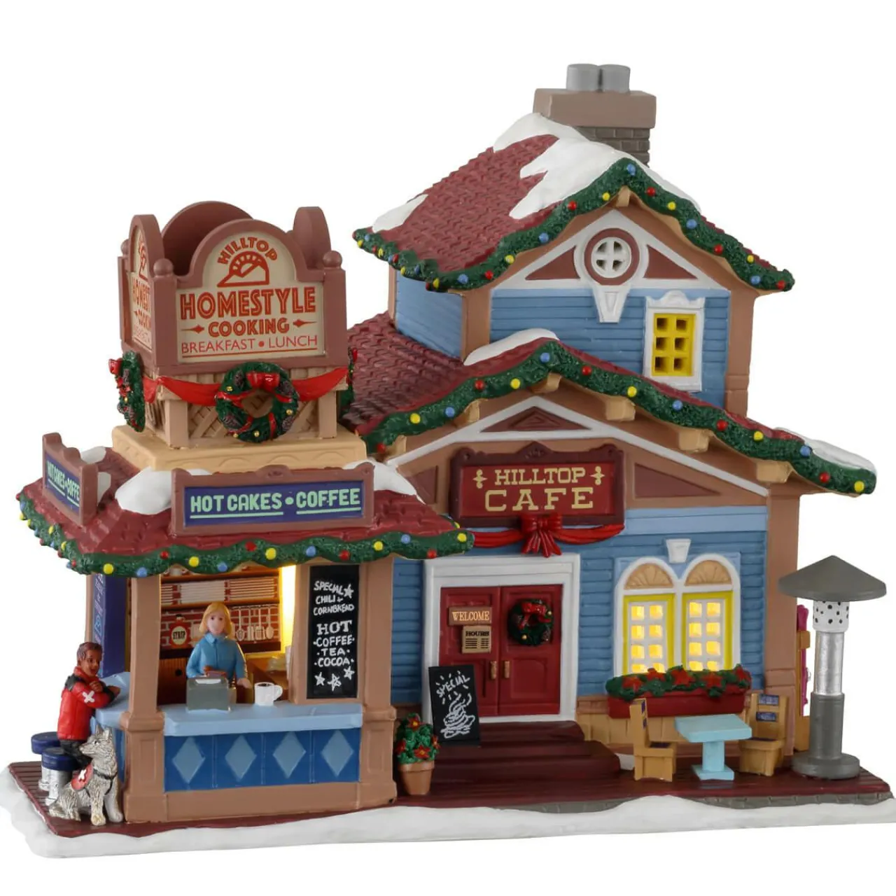 Village De Noël Lemax|LEMAX Village de Noël à piles lumineux Café perché au sommet de la montagne