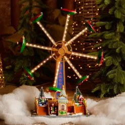 Village De Noël Lumineux|KAEMINGK Village de Noël lumineux, animé et musical (H47 cm) Manège avions Multicolore