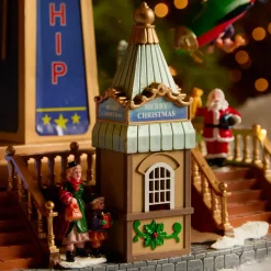 Village De Noël Lumineux|KAEMINGK Village de Noël lumineux, animé et musical (H47 cm) Manège avions Multicolore