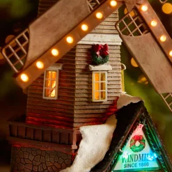 Village De Noël Lumineux|KAEMINGK Village de Noël lumineux, animé et musical (H34 cm) Moulin et enfants Multicolore