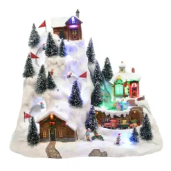 Village De Noël Lumineux|KAEMINGK Village de Noël lumineux et musical Station de ski animée