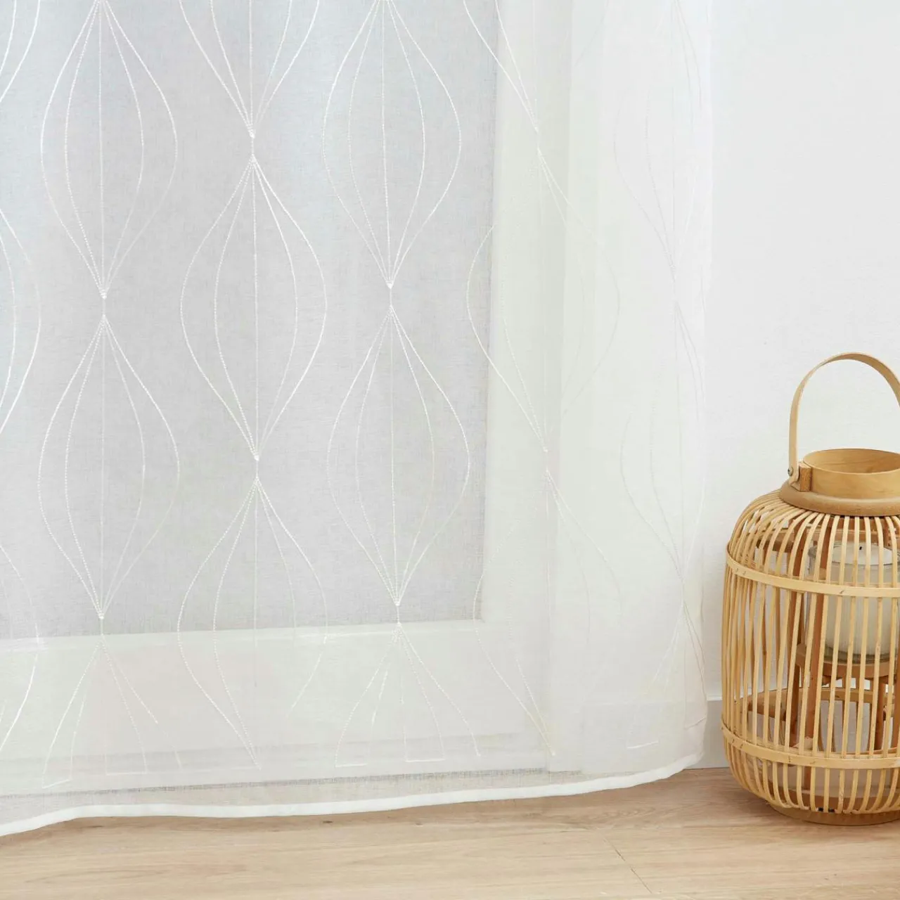 Voilage|DOUCEUR D'INTERIEUR Voilage brodé (140 x 240 cm) Galactée Blanc