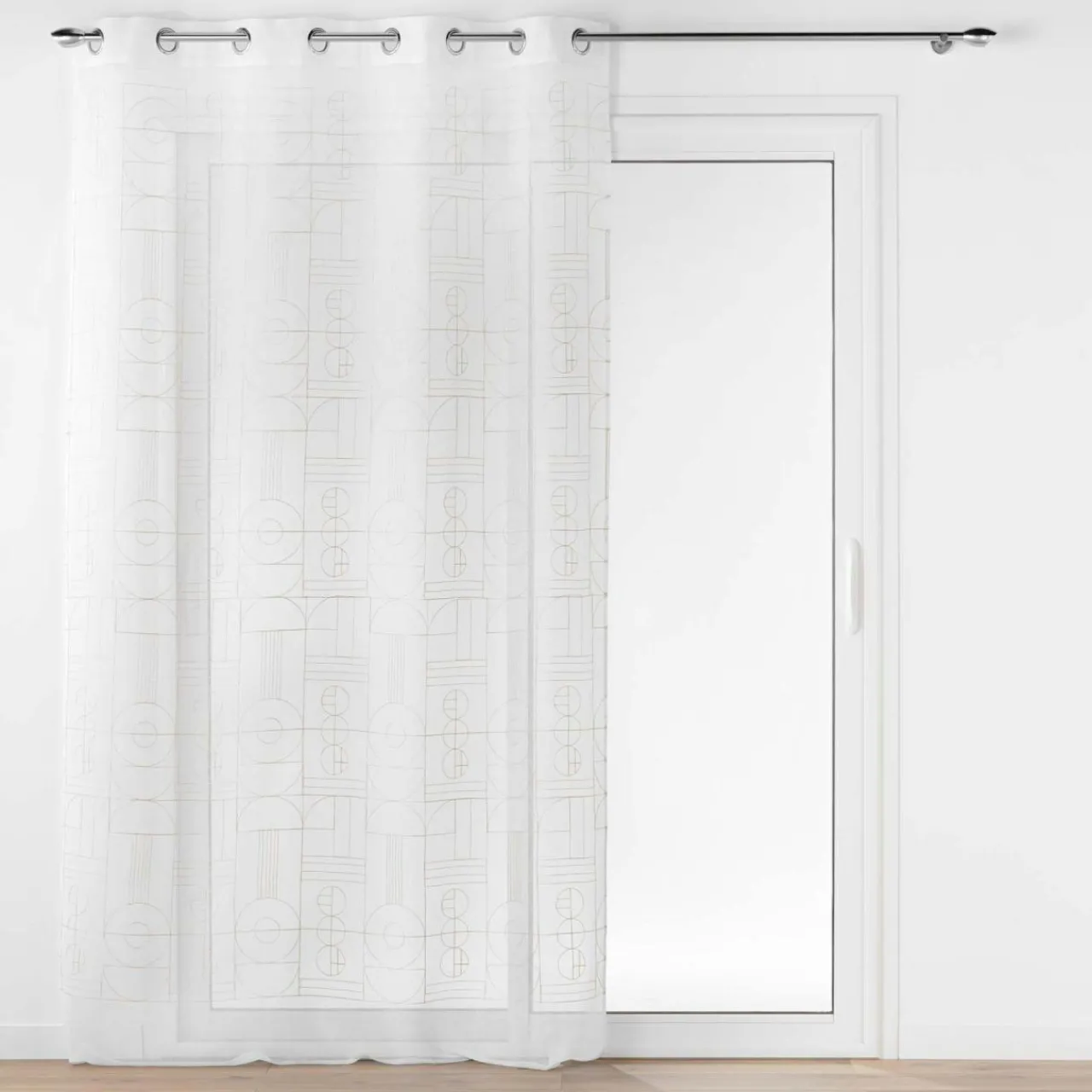 Voilage|DOUCEUR D'INTERIEUR Voilage brodé œillets (140 x 240 cm) Odessa Or