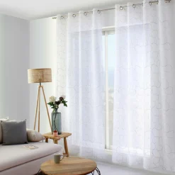 Voilage|ENJOY HOME Voilage brodé œillets (140 x 240 cm) Galet Gris