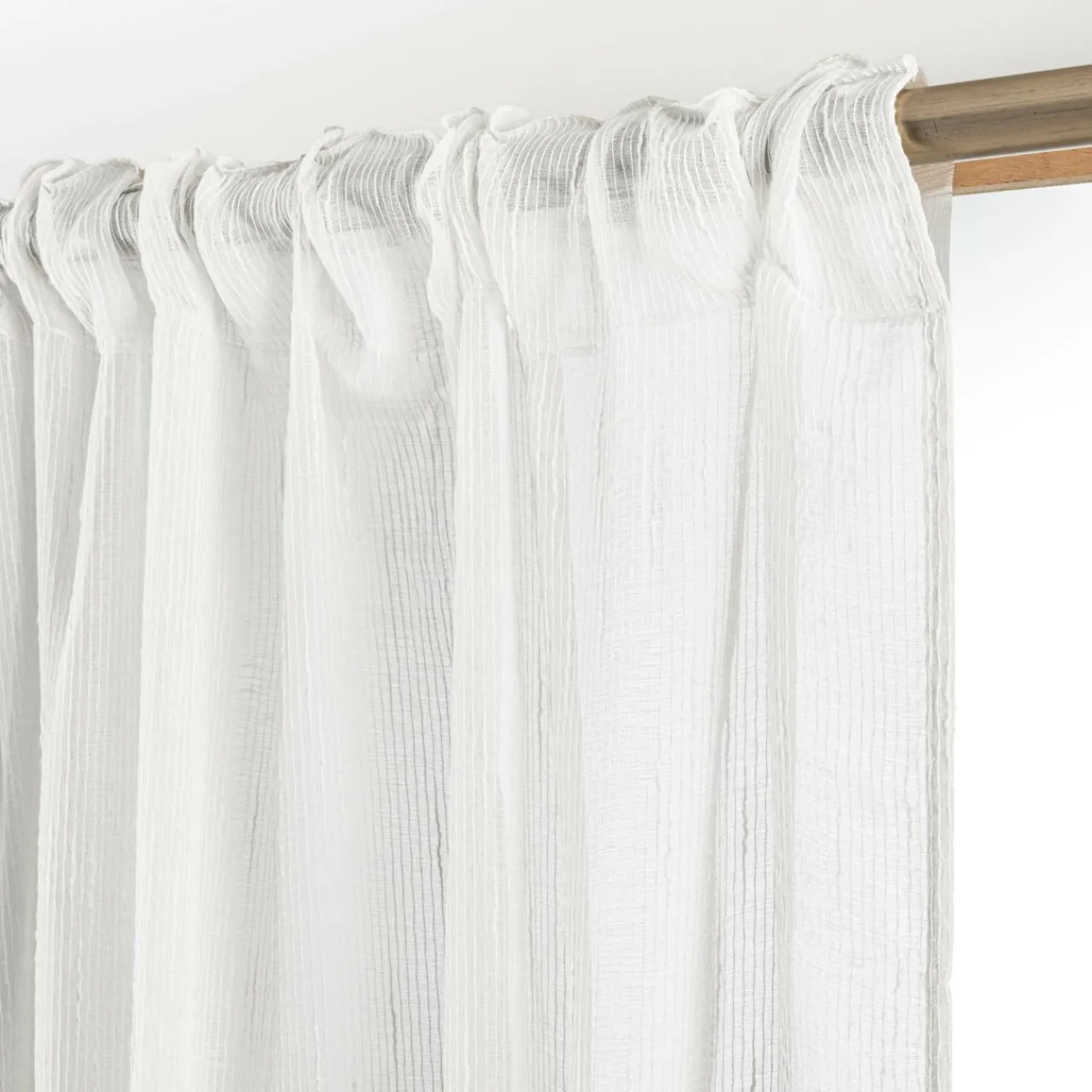 Voilage|EMINZA Voilage galon fronceur (140 x 240 cm) Raphaël Blanc