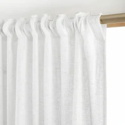 Voilage|EMINZA Voilage galon fronceur effet lin (140 x 240 cm) Luca Blanc