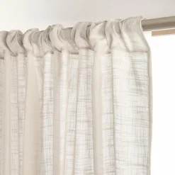 Voilage|EMINZA Voilage galon fronceur effet lin (280 x 240 cm) Robin Beige