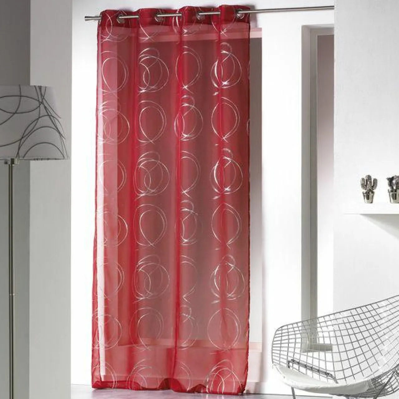 Voilage|DOUCEUR D'INTERIEUR Voilage œillets (140 x 240 cm) Bully Rouge