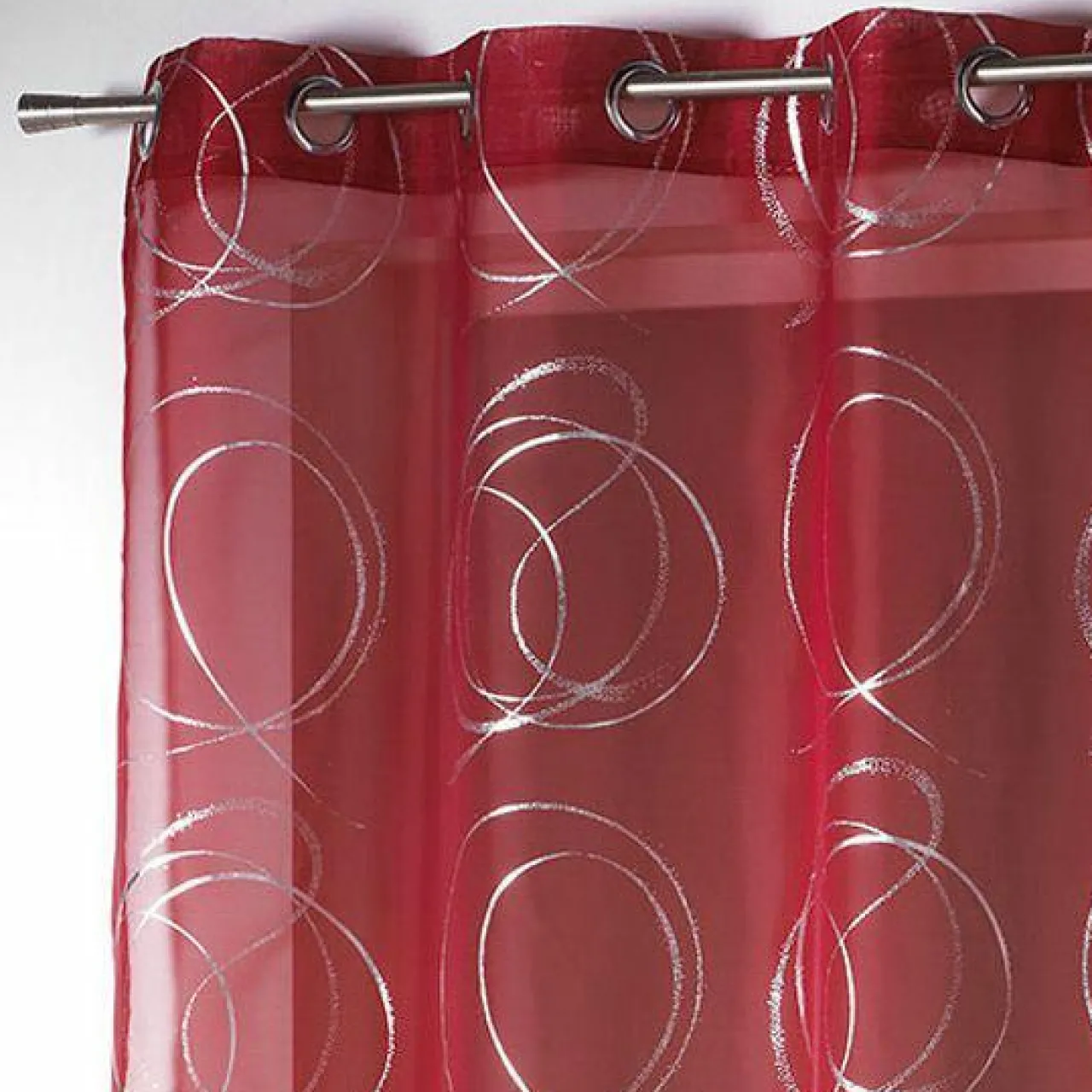 Voilage|DOUCEUR D'INTERIEUR Voilage œillets (140 x 240 cm) Bully Rouge